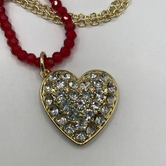 Heidi Daus Anniversary Collection 3 Piece Necklace Earrings Set Heart Arr…